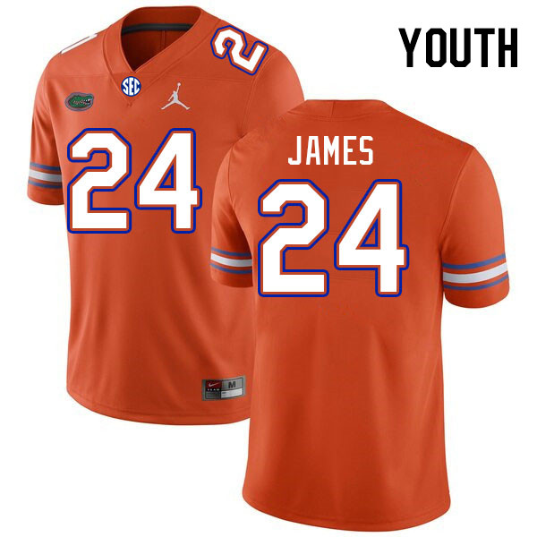 Youth #24 Kamran James Florida Gators College Football Jerseys Stitched-Orange
